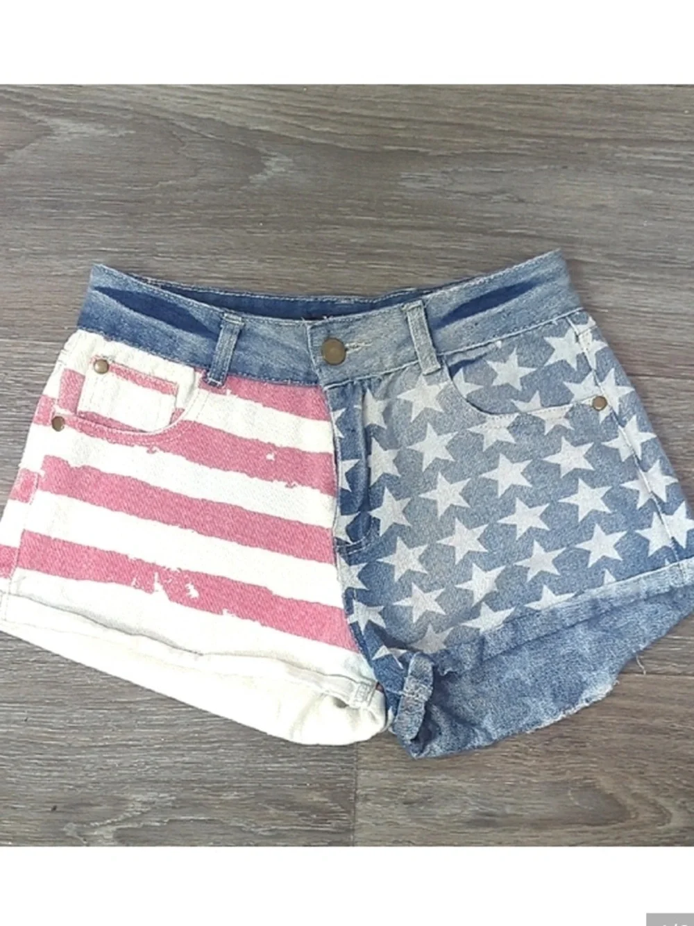 36 Point 5 American Flag Jean Shorts